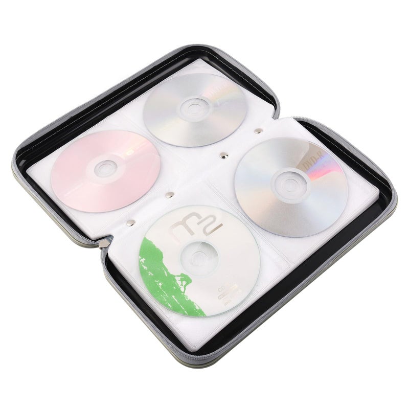 alavisxf xx CD Holder, 72 Capacity CD/DVD Case Holder Portable Wallet Storage Organizer Hard Plastic Protective Storage Holder for Car Travel(72 Capacity, Black 72) - Image 3